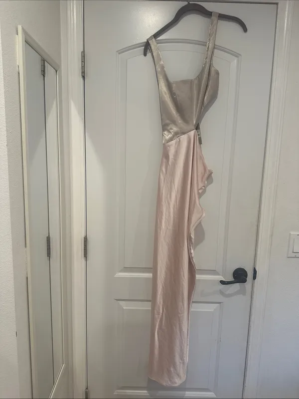 NWT Meshki Gianna Two Tone Slashed Maxi Dress Blush Pink Sz XXS - Image 7