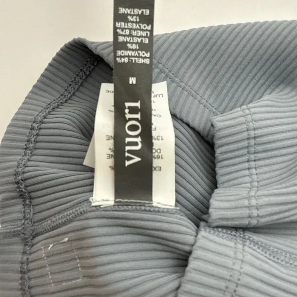 Vuori Women’s Rib Crop Tank Cropped Athletic Top Color Flint Blue Medium New $64 - Image 2