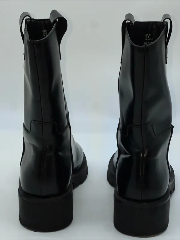 H&M Chunky Lug Rubber Sole Ankle Pull-On Black Boots-Size 39 EU / 8 US - Image 6