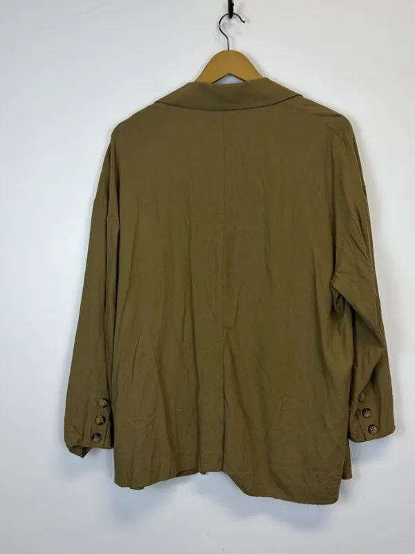 Zara Green Oversized Open Front Jacket - Image 8