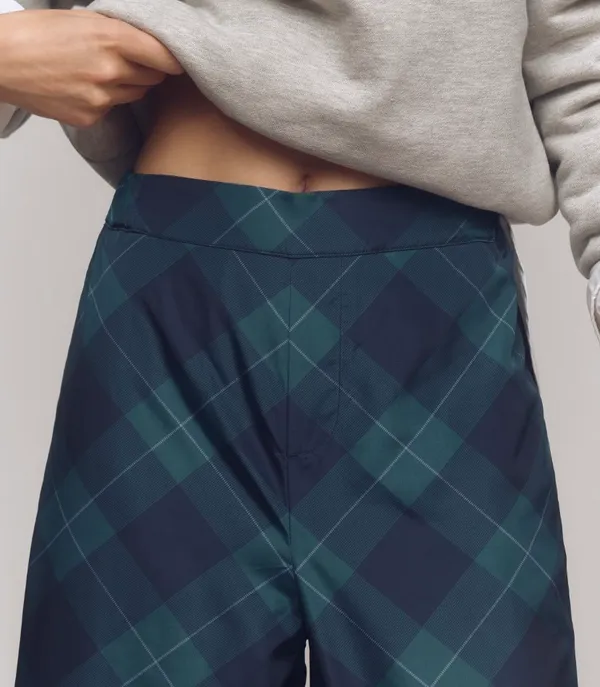 Anthropologie Maeve Taffeta Cropped Plaid Wide-Leg Pants, Size M - Image 5
