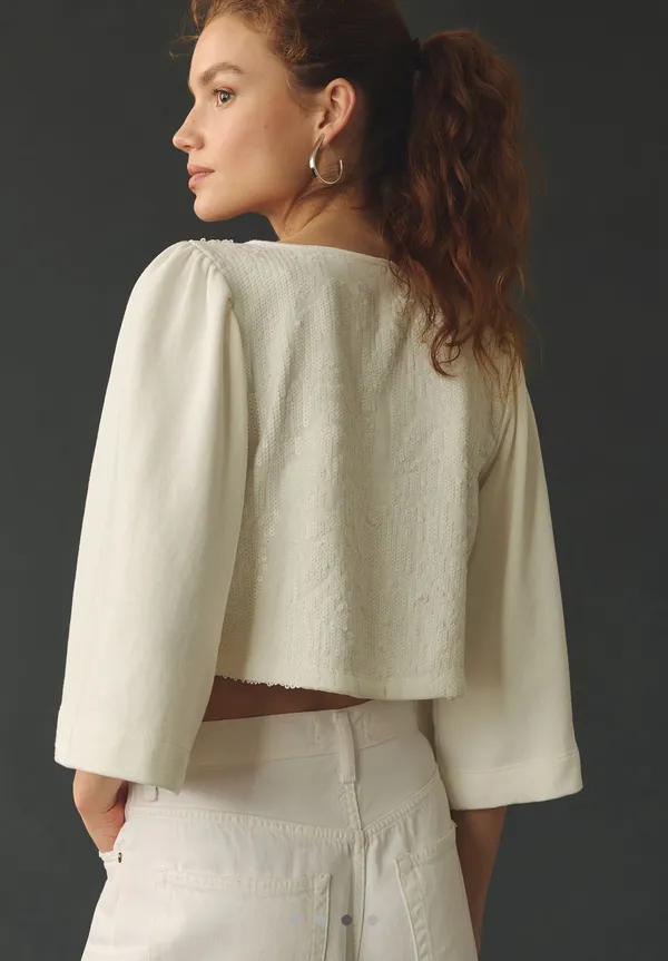 Anthropologie NWT  Sequin Tie Front Top - Image 3