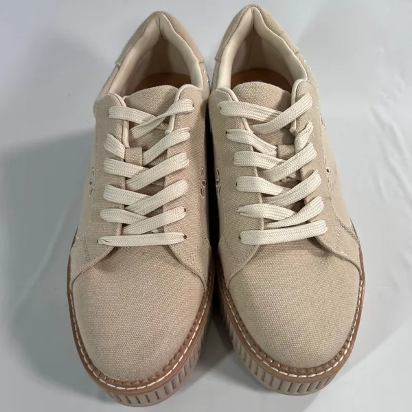 DV Dolce Vita Brin Womens Size 8.5 Cream Floral Eyelet Canvas Platform‎ Sneakers - Image 2