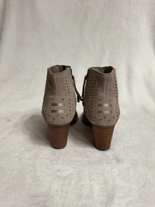 Toms Majorca Peep Toe Ankle Booties Suede - Image 3