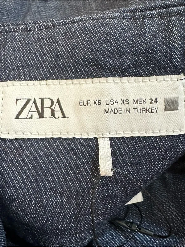 Zara Women's High Rise Paperbag with Belt Loops Denim Shorts Size XS NWT - Image 6