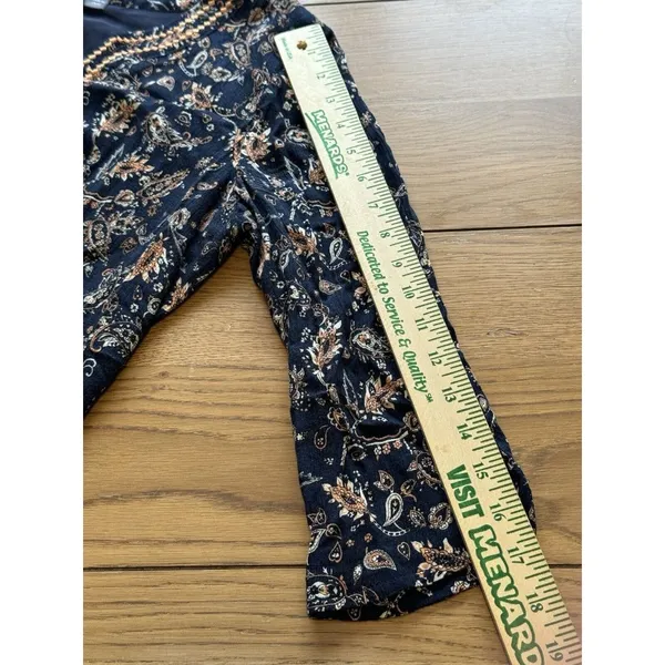 Market &‎ Spruce Women’s S Navy Blue Paisley Embroidered 3/4 Sleeve Lined Tunic - Image 9