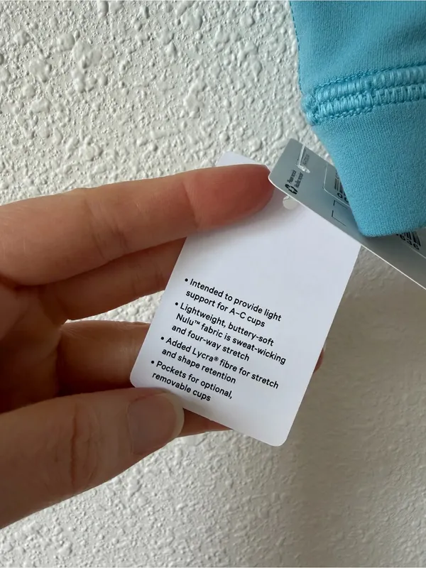 Lululemon Flow Y Bra Nulu Light Support A–C Cups Washed Blue Size 4 Sporty Yoga - Image 6