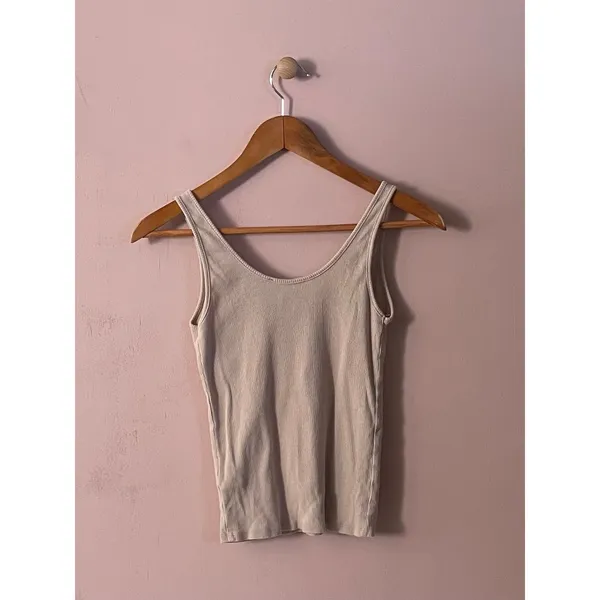 Forever 21 Tan Henley Tank Top Size S - Image 6