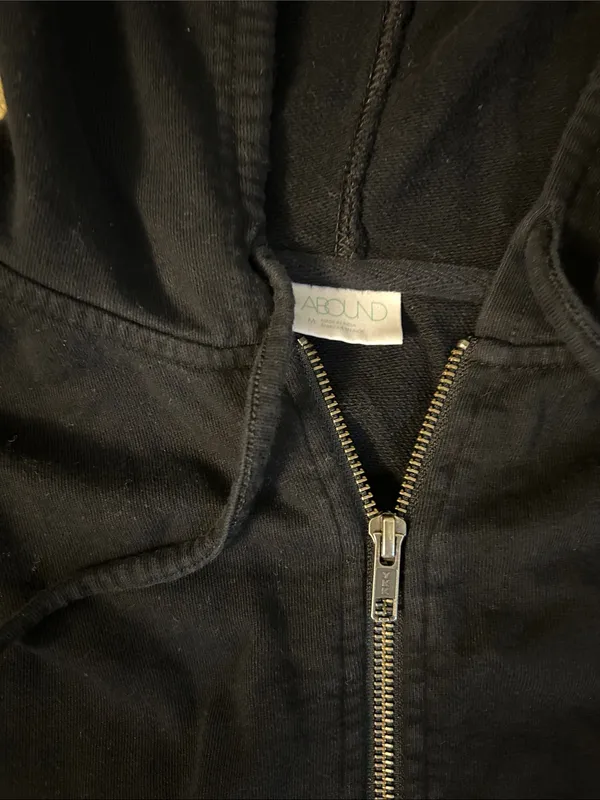 Abound Black Zip Front Pullover Hoodie - Image 3