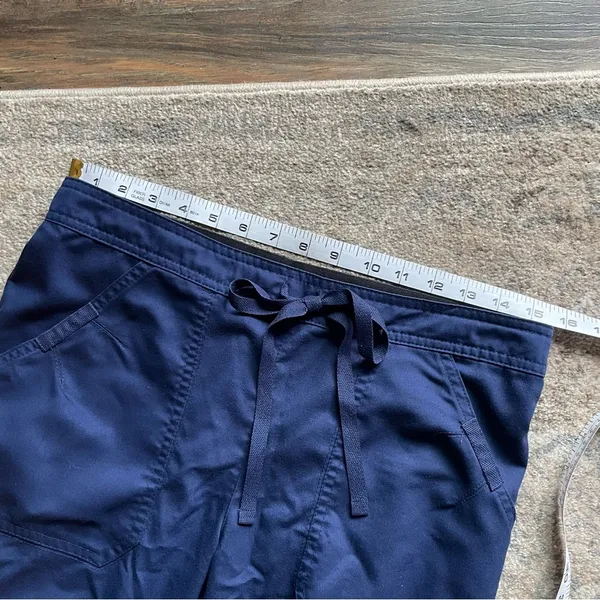 Grey’s Anatomy Navy Blue Boot Cut Flare Cotton Scrub Pants Small - Image 3