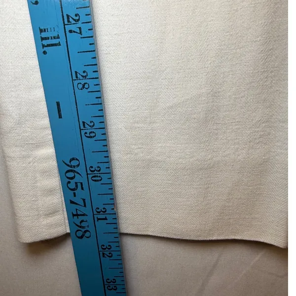 Gap Hip Slung Fit Trousers Off-white‎ Cotton Linen Wide Leg Pants 8 Regular - Image 9