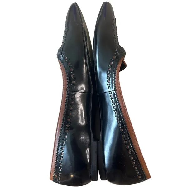 Tory Burch Darlene Two-Tone‎ Wingtip Pointed Toe Leather Flats 8.5 - Image 6