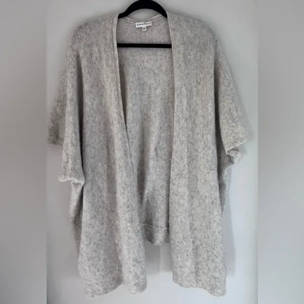 Aritzia Community Open-Front Gray/Cream Dolman Sleeve Cardigan (Wool/Yak) - Image 2