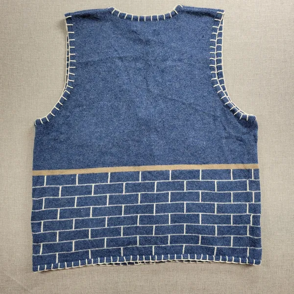 Vintage Longaberger Women's Vest 1X Blue Denim Embroidered Stitched Holiday NEW‎ - Image 5
