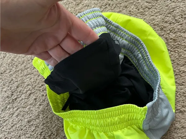 Women's Nike Dri-FIT Tempo Running Neon Yellow Lined Shorts Size L - Image 10