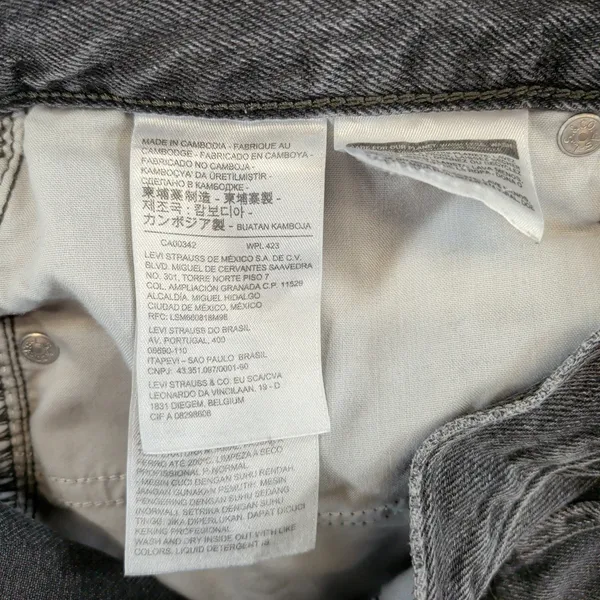 Levis Premium Dad Jean‎ Washed Black High Rise Straight Leg Denim Women's 27x30 - Image 4