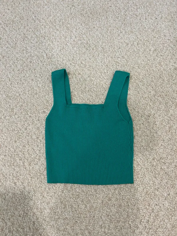 Green ribbed tank top - Image 3