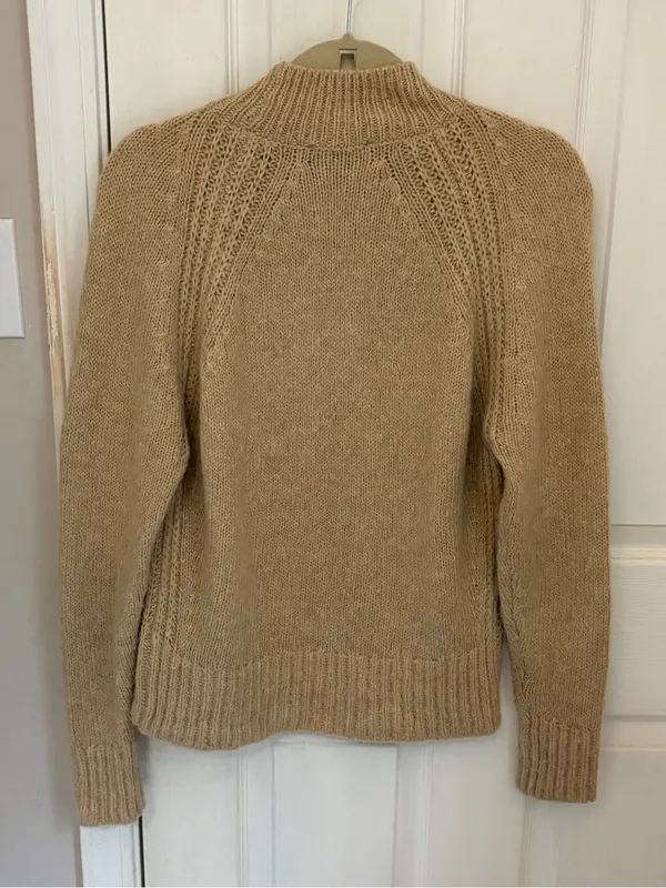 Ann Taylor Wool Blend Mockneck Sweater in Camel - Image 6
