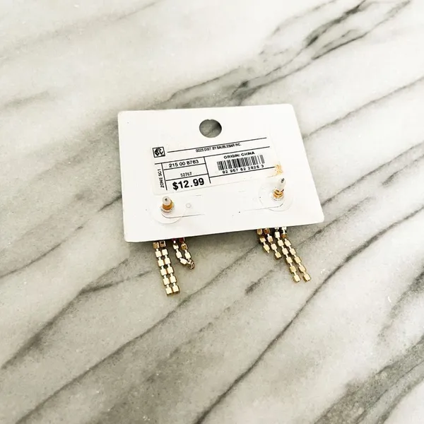 BaubleBar Sugarfix by Earrings Crystal Gold Toned Bow Glam Barbiecore - Image 2