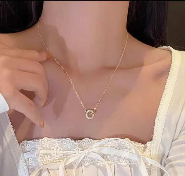 Gold ring pendant necklace women's fashion - Image 2
