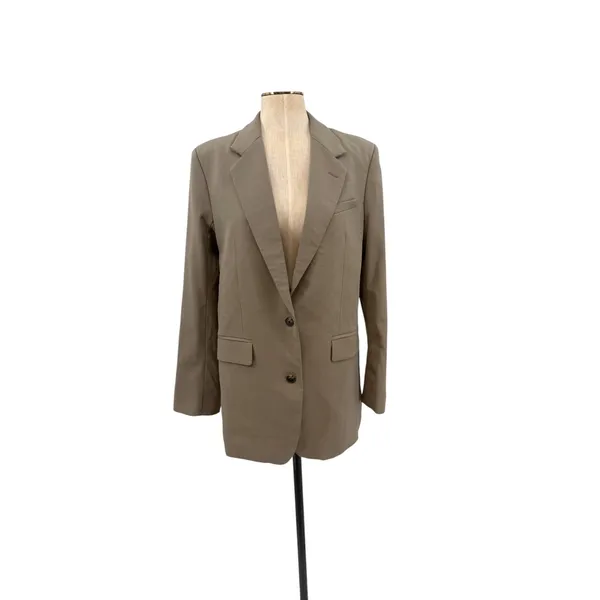 Aritzia Babaton Agency Oversized Single Breasted Blazer Taupe Brown Size Small - Image 3