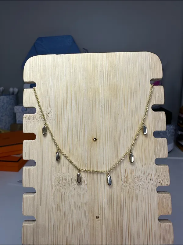 NWT Kendra Scott Gold 14k over Brass Oval Teardrop Accent Necklace Choker - Image 3