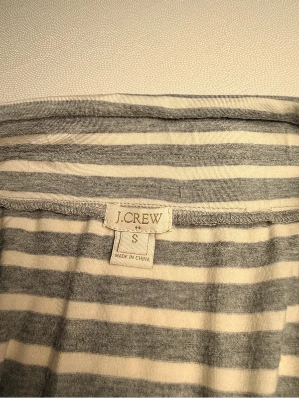 J.Crew Womens S Gray White Striped Maxi Skirt Modal Stretch Pull On - Image 3