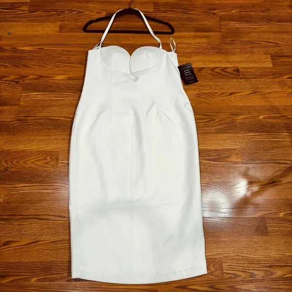 Retrofête Cheryl White Bridal Halter Bodycon Midi Dress NWT Women’s XL - Image 8