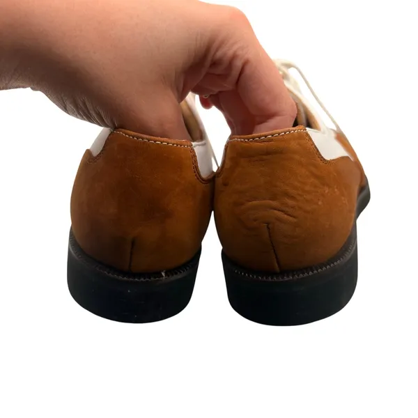 Tag Golf Cleats Two Tone Saddle Oxford Shoes Size 7 Brown White Leather Suede - Image 4