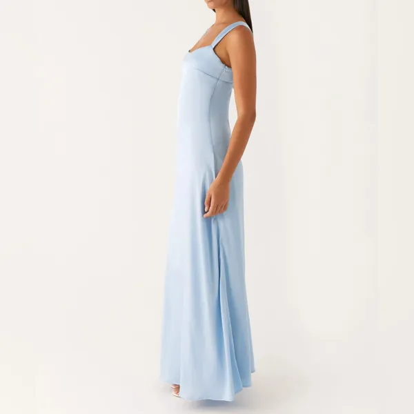 Peppermayo Light Blue Odette Satin Maxi dress - Image 2