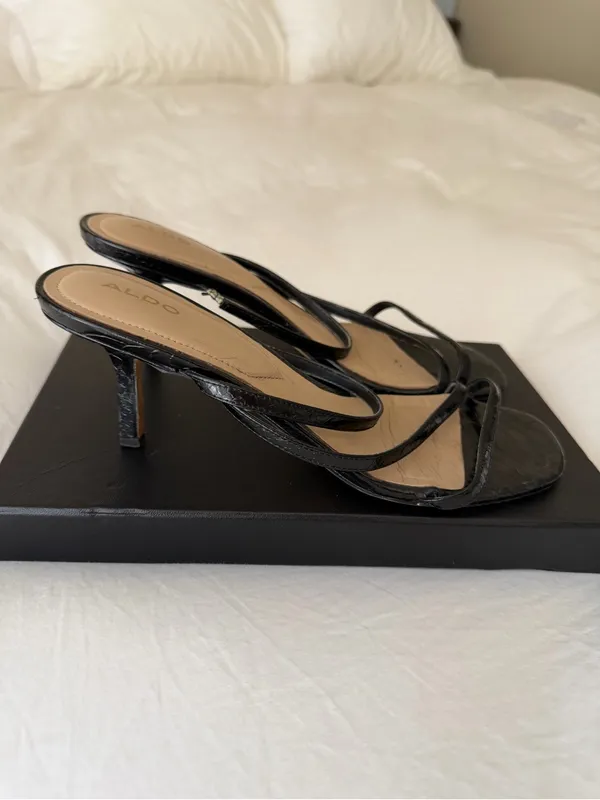 ALDO Strappy Black Heeled Sandals - Image 2