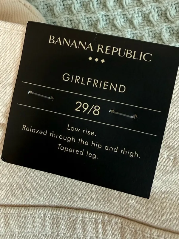 NWT Banana Republic Factory Girlfriend Jeans Womens 29/8 Ecru Cream Denim Pants - Image 4