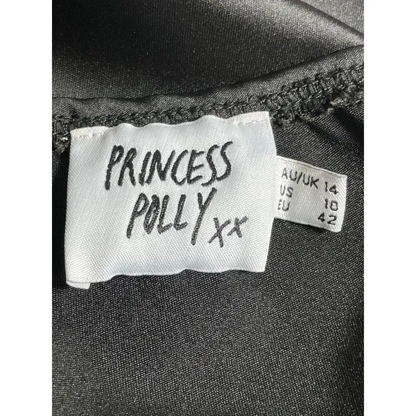 Princess Polly Black Silk Satin Sleeveless Twist Front Cami Camisole Tank Top 10 - Image 5
