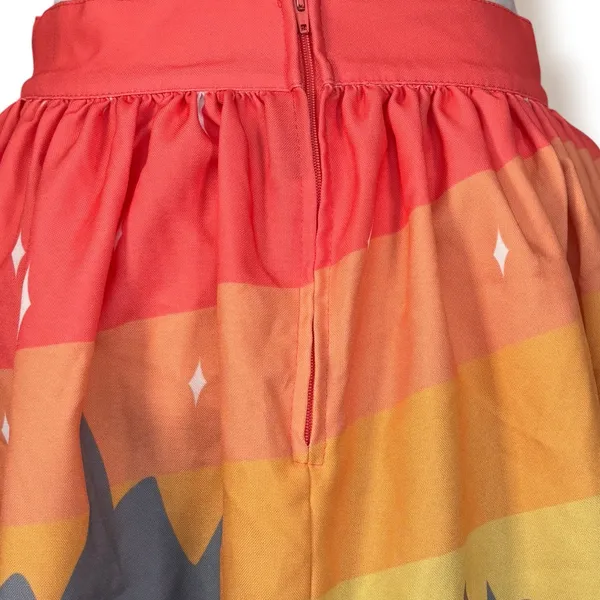 Retro Camping Skirt Camper Desert Sunset Scenic Novelty A Line USA Made Vacation - Image 5