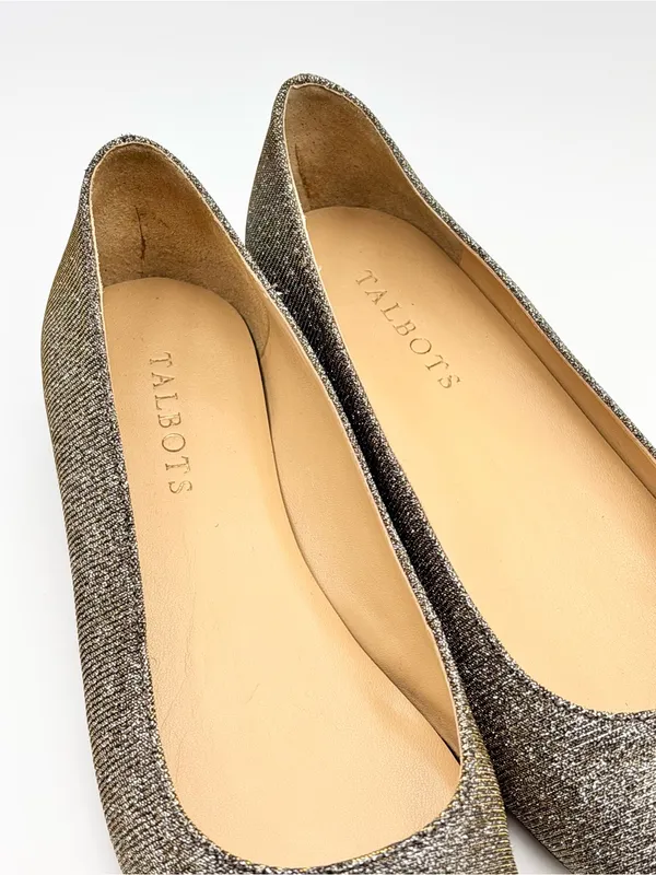 Talbots Metallic Gold Pointed-Toe Flats Size 7 - Image 2