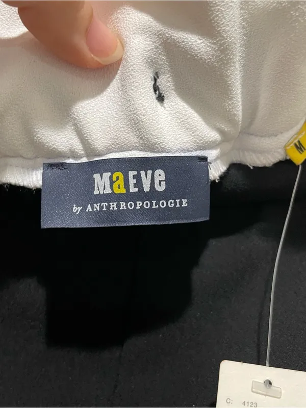 Maeve by Anthropologie Pull On Track Pants Black and White Size Medium NWT - Image 7