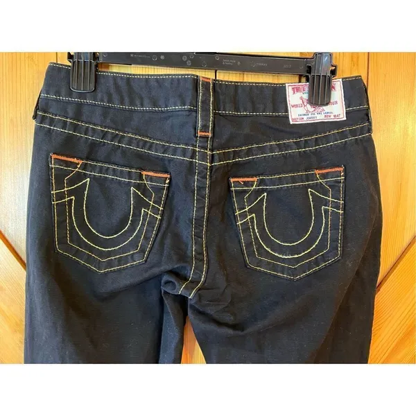 True Religion World Tour Johnny Womens 27 Black Pants Straight Leg (2095) - Image 6
