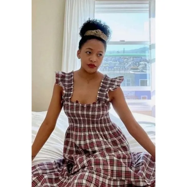 💕HILL HOUSE💕 Ellie Nap Dress ~ Multi-Color Tartan Plaid Print Large - Image 4