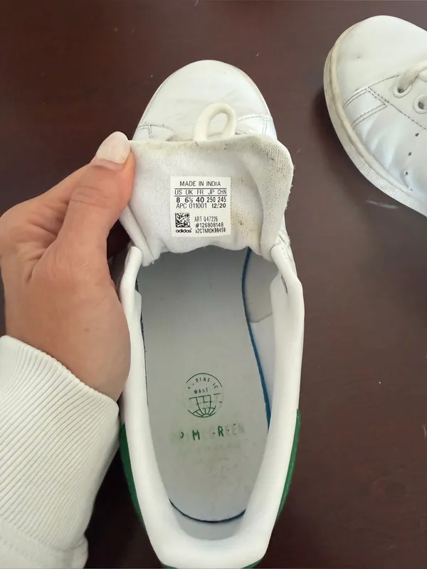Adidas Stan Smith White Green Sneakers Women’s Size 8 - Image 7