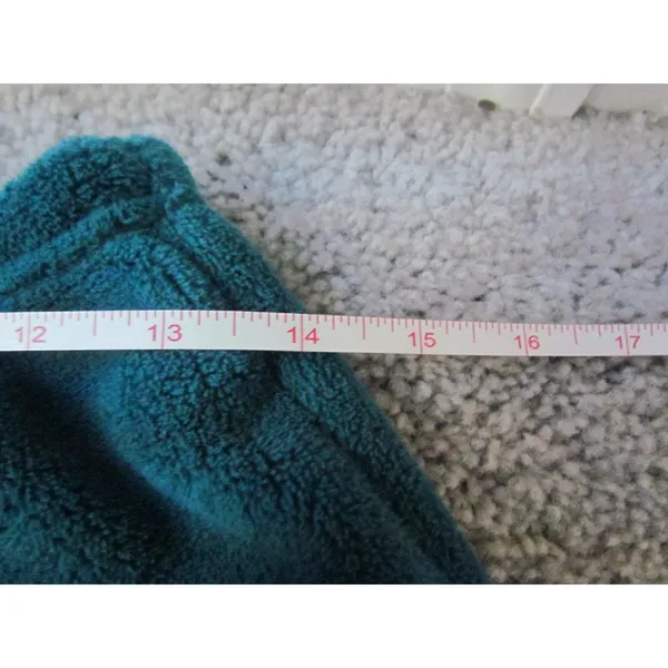 Vintage Fleece Lounge Pants Size S Teal Cozy Soft Pajama Bottoms J83113 - Image 3