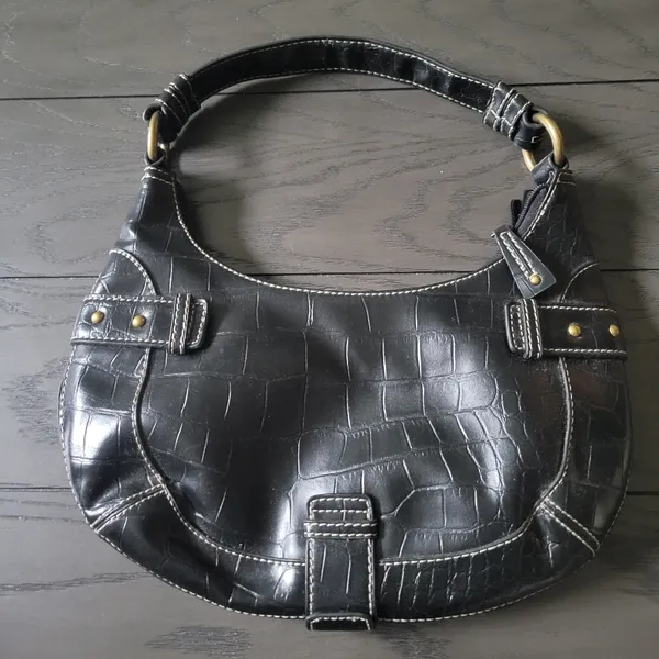 Nine west bag shoulder bag Purse handbag black buckle - Image 2