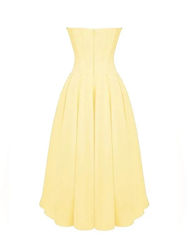 HOUSE OF CB 'Lady' Sunshine Strapless Tulle Midi Dress - Image 4