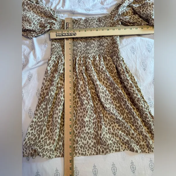 Girl and the Sun Chateau Mini Dress Leopard women’s size‎ small - Image 7
