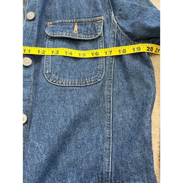 Cherokee womens denim cotton long sleeve trench car coat Size Medium with flaws - Image 4