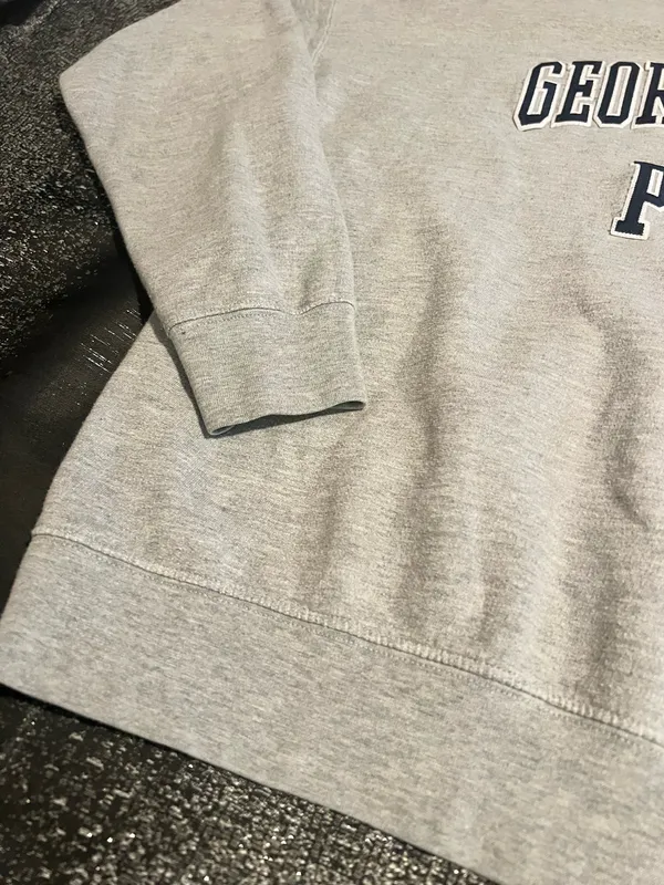 Lg Tultex Georgetown Prep Crewneck Sweatshirt-gray/navy - Image 5