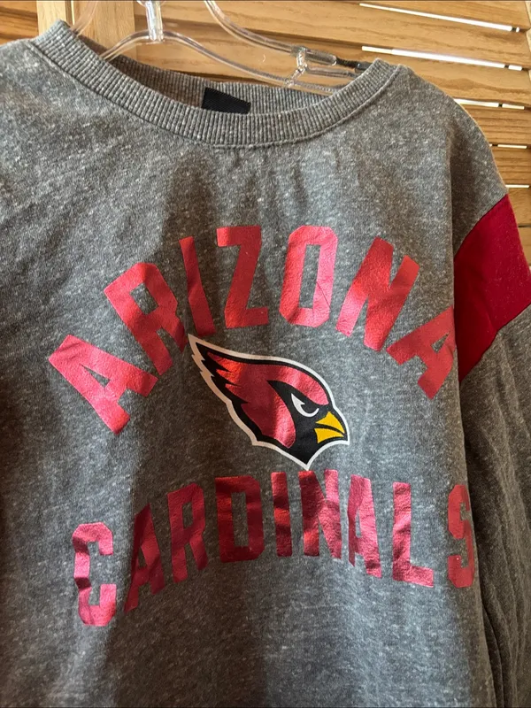 Arizona Cardinals Gray & Red Crewneck Sweatshirt Small - Image 2