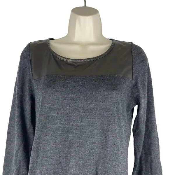 Ann Taylor Wool Blend Tunic Sweater Charcoal Gray Metallic Size S - Image 4