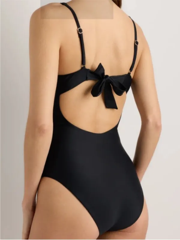 NWT Quince Italian underwire one piece swimsuit black - Image 2