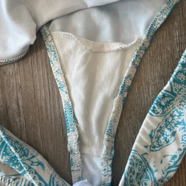 Womens Urban Outfitters Blue/White Printed Bodysuit - L - Image 8