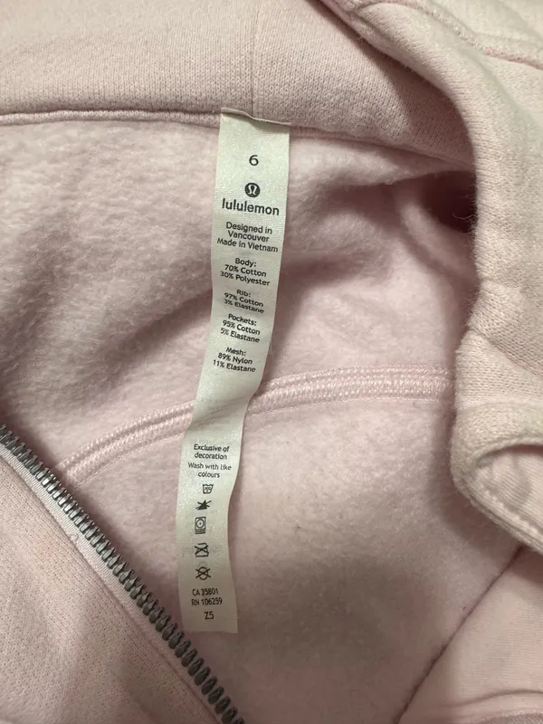 Lululemon Scuba Full-Zip Hoodie Light Pink - Image 2